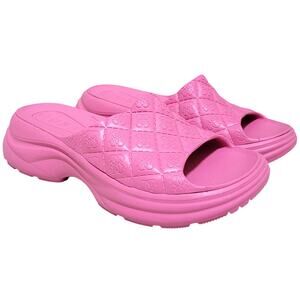 GUESS Women Fenixy Chunky Platform Slide Sandals Size US 7M Medium Pink EVA